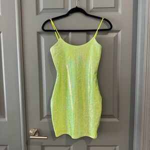 Lucy in the Sky Neon Green Sparkle Dress